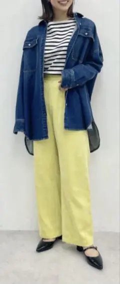 green label relaxing イージーワイドパンツ イエロー