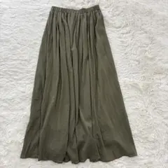 新品　カーキ　INGNI イング リラックスロングスカート M