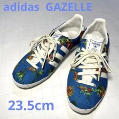adidas スニーカー レディース 青 GAZELLE 花柄