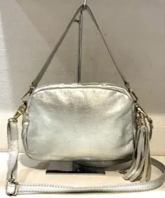 【美品】LAURA DI MAGGIO ショルダーバッグ 2way シルバー