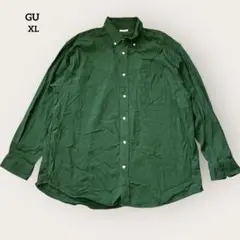 GU グリーン ベーシック カジュアルシャツ XL