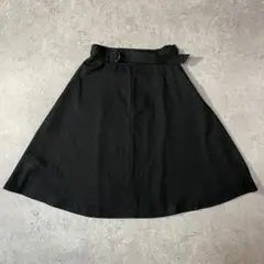 【美品】& by P&D アンドバイピーアンドディー ベルト付フレアスカート M