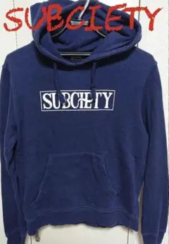 SUBCIETY サブサエティーの紺色メンズパーカー