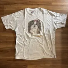 90sUSA製 シングルステッチ シーズー アニマルプリントtシャツ