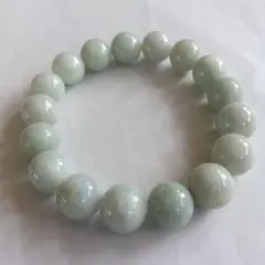 希少、最高級品、綺麗色)糸魚川翡翠ブレスレット、12mm