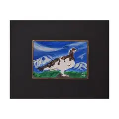 雷鳥　ライチョウ　富山　立山　室堂　油絵　絵画　インテリア　【mc0495】