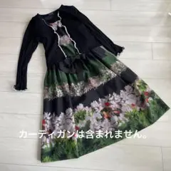 期間限定出品　エムズグレイシー新作タグ付き　黒地に素敵な花柄半袖ワンピース44