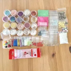 ハンドメイド　ビーズ・グリッター・ポリマークレイセット