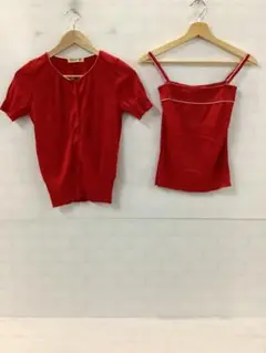 8.25◎A56P◎プライベートレーベル◎セットアップ◎キャミソール◎レッド◎M