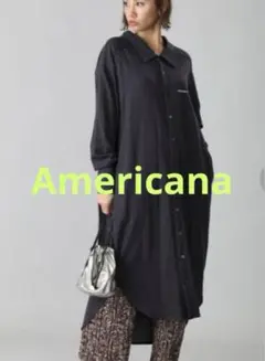 [美品]Americana アメリカーナ　シャツワンピース　リヨセル ミニ裏毛