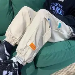 オールシーズン ベージュ メンズ スウェット 韓国 2XL パンツ