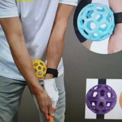 ゴルフ練習器具　スイングリストストラップトレーナーボール　カラーブルー