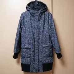 iCB ロング ダウンコート 44✳️大きいサイズ ツイード ダウンパーカー
