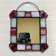ハンドメイド ステンドグラスミラー