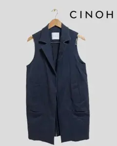 CINOH チノ ロングジレ ベスト ノースリーブトレンチコート
