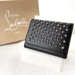 ルブタン マカロン ミニ スパイクスタッズ 三つ折り財布 小銭入れ レア極美品