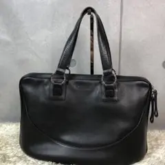 ブルガリ トートバッグ レザー 黒 ブラック サークル シルバー金具