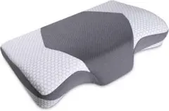 低反発 枕 安眠 熟睡 洗えるカバー付き グレー×ホワイト
