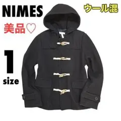 【Nîmes】ニーム ダッフルコート ショート ウール混 ネイビー【1】b111