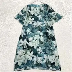 美品　Liebe リーベ　シルク　ボタニカル柄　ひざ丈　ワンピース　花柄　38