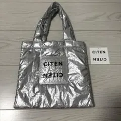 CITEN パデッド クリア ロゴ トートバッグ シルバー