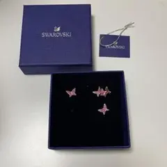 スワロフスキー 蝶 ピアス