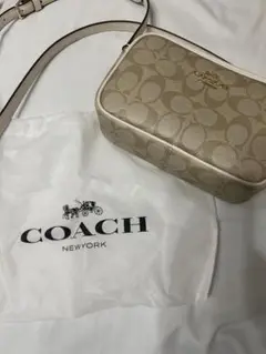 COACH ショルダーバッグ ベージュ キャンバス