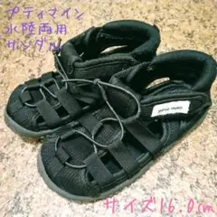 キッズ プティマイン petit main 水陸両用 サンダル 16.0 黒