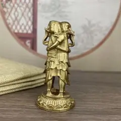 【限定1点】インドの神様 ガネーシャ像　歓喜天像　銅製　仏像　アジアン雑貨　癒し