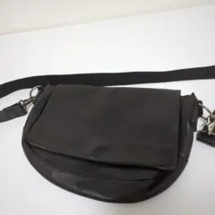 STUDIOUS ステュディオス 日本製 ブラックレザーショルダーバッグ