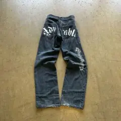 00s BARCEDOS ペイント　デニムパンツ　平成　ギャル　グランジ　フレア