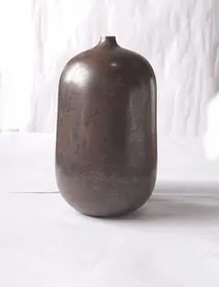 茶道具　青銅　瓢形　花入　横倉嘉山　共箱　ひさご　花生　花器　山形　鋳物　釜師 茶道具 青銅 瓢形 花入 横倉嘉山 共箱 ひさご 花生 花器 山形