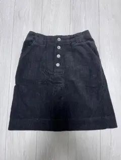 ニコルクラブ　コーデュロイ ブラック スカート　膝上