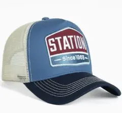 STATION メッシュキャップ ブルー✖️ホワイト 未使用