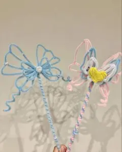 モールステッキ　蝶々　ハンドメイド