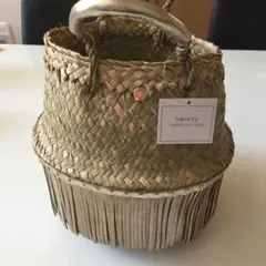 【未使用品】Hansry ハンスリー　かごバッグ hansry カゴバッグ オールパール w/BIB Small_GOLD | hansry