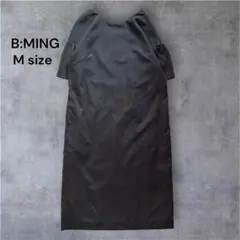 B:MING 半袖 ブラック ワンピース Mサイズ半袖 きれいめ シンプル 上品