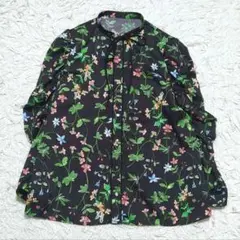 【極美品】ANAYI ボタニカルプリントボウタイブラウス 38