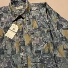 TRAVERSE 総柄 長袖 シルク シャツ 絹 トラバース SILK アート