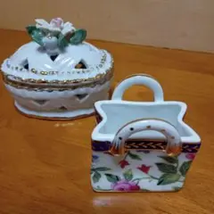 花柄ミニバッグと装飾ボックスセット