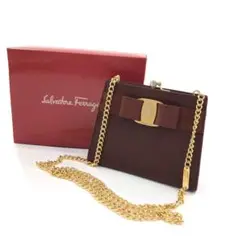 極美品 Salvatore Ferragamo ショルダーバッグ ヴァラ