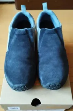 美品　MERRELL スエード ジャングルモック　ネイビー☓ライトブルー