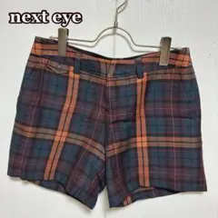 ●next eye タータンチェック柄ショートパンツ（M）裏地あり　フェミニン