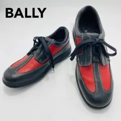 BALLY スニーカー バイカラー 36 ブラックレッド バリー レースアップ