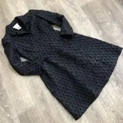 【美品】René ルネ ロングコート 総柄 ブラック TISSUE社製