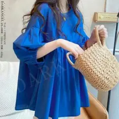 ダークエンジェル　ブルー　Aラインチュニック　体型カバー