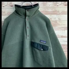 【Patagonia】大人気!! USA製 M グリーン シンチラ スナップT