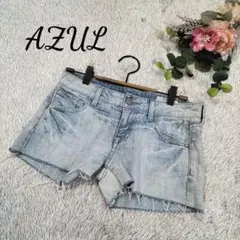 【アズール】レディース ショート デニム パンツ ポケット付き サイズ25