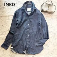 【INED】イネド デニムシャツチュニック 長袖 丈長め 大人カジュアル 綺麗め