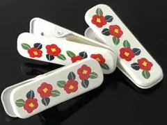 【新品 】椿柄 着付けクリップ ハンディークリップ 大サイズ 3個セット